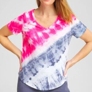 Chico's Tie Dye V-Neck T-Shirt - Size Large